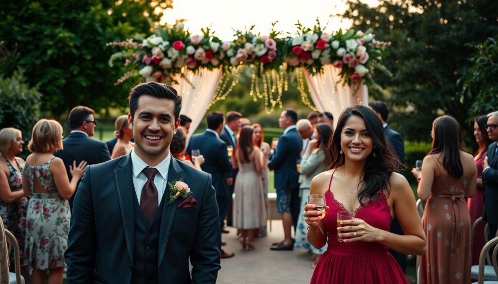 Trauzeugen und Hochzeitsgäste